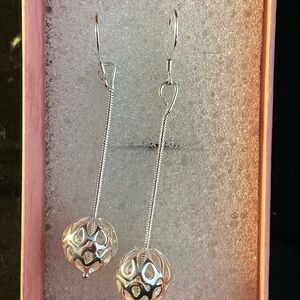 Whimsical Silver Paw Print Earrings